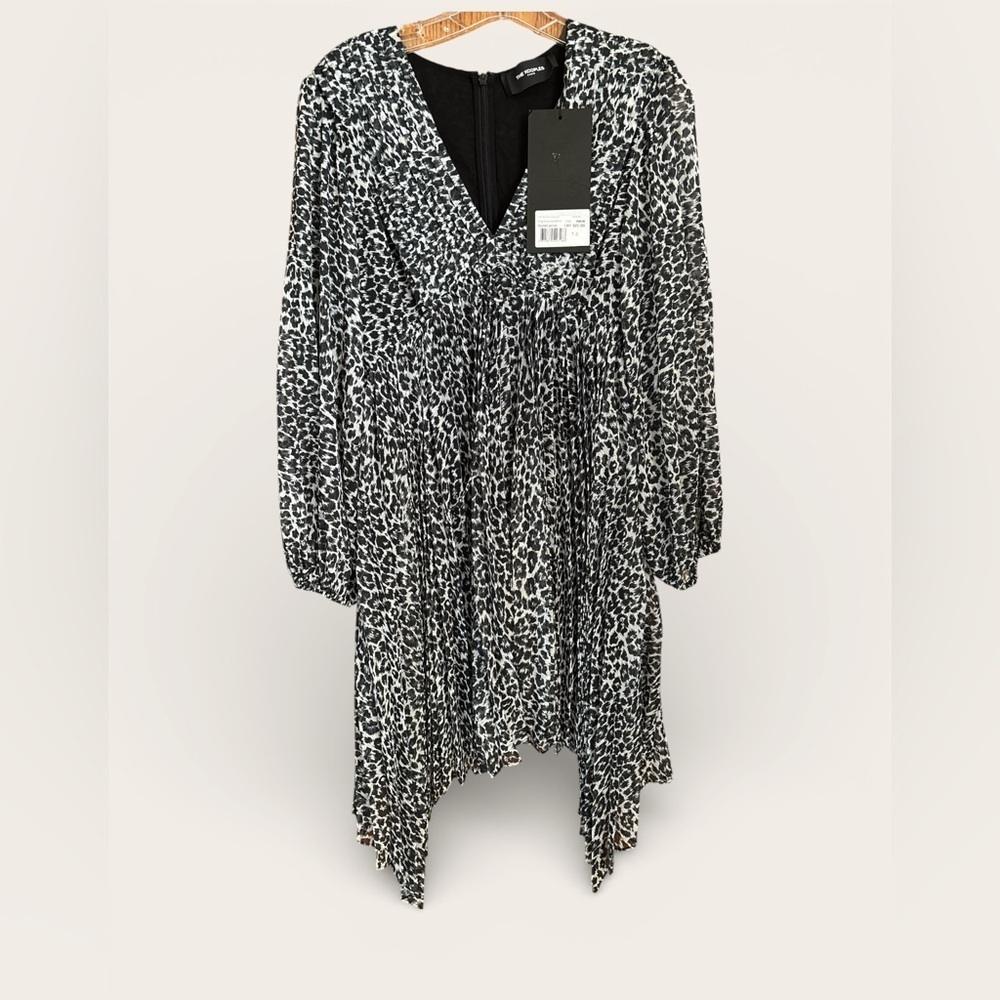 The Kooples Black and White Asymmetrical Dress - Picture 4 of 10